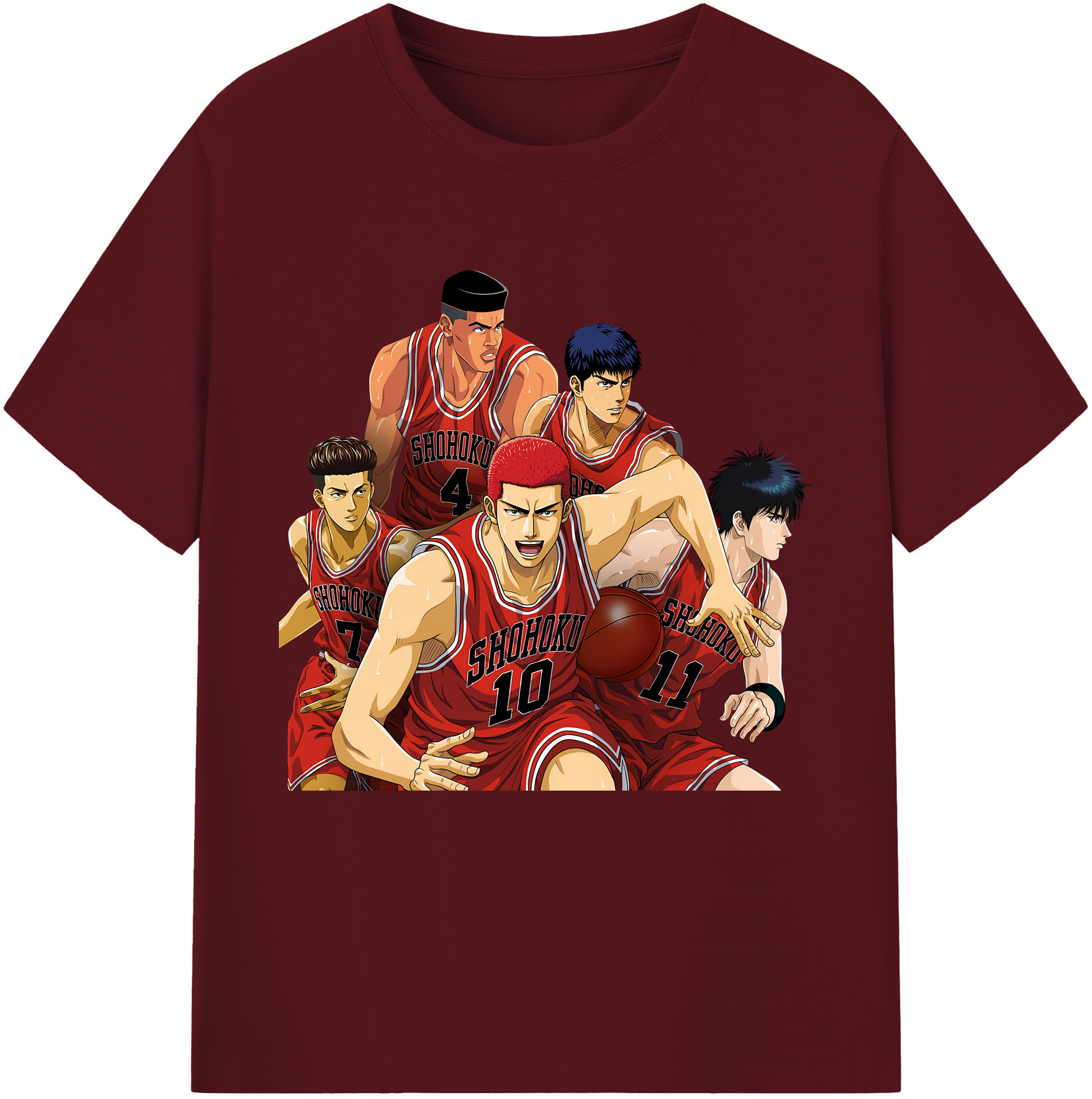 SLAM DUNK／スラムダンク 綿100％半袖Tシャツ（フロントプリント）